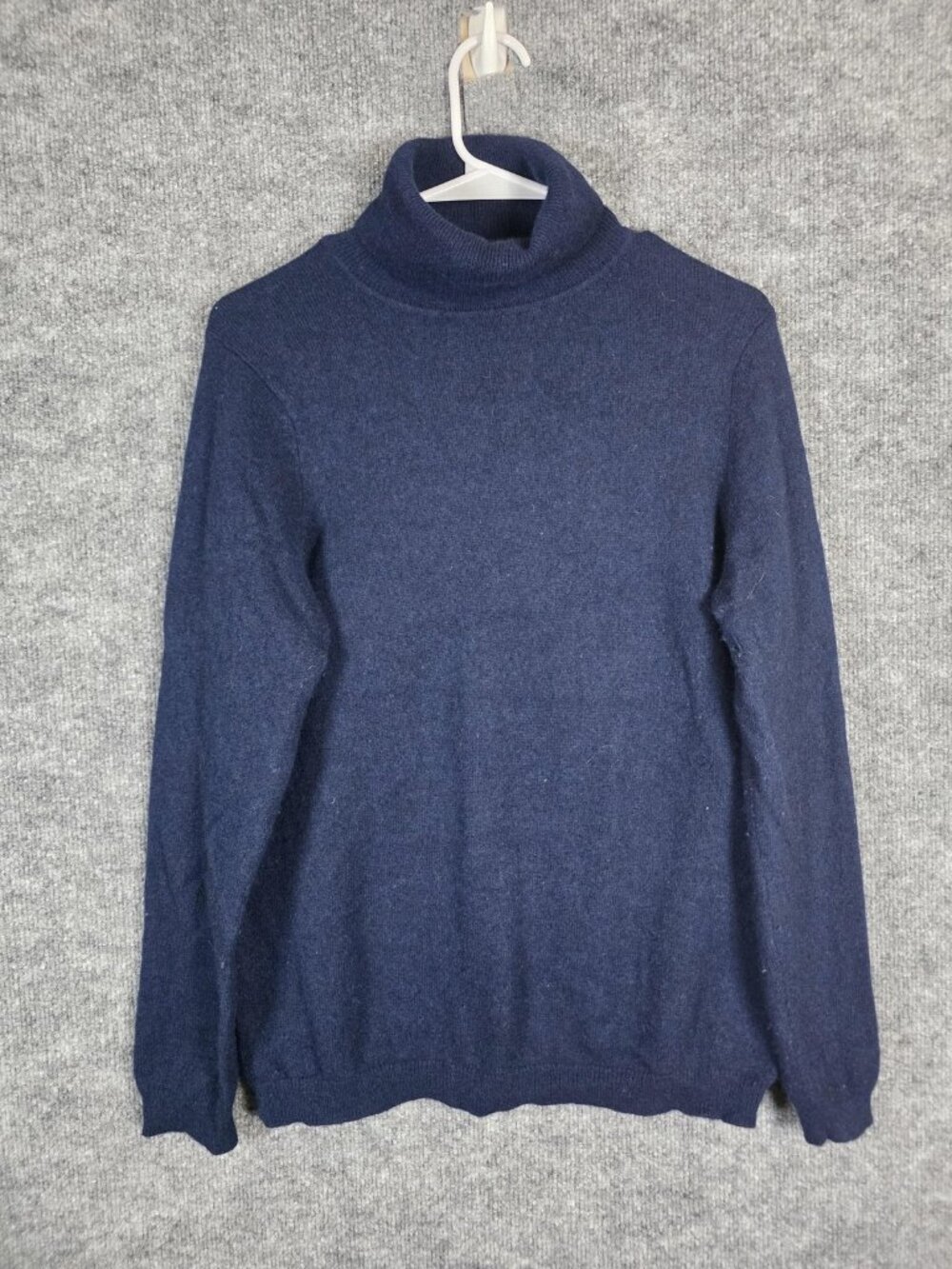 Charter Club Cashmere Sweater Womens Large Blue Turtleneck Pullover Pilling